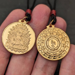 Dorje Gotrab pendant, Vajra armor protective Mantra, negative Reflection Tibetan Amulet, Guru Padmasambhava Rinpoche Manifestation