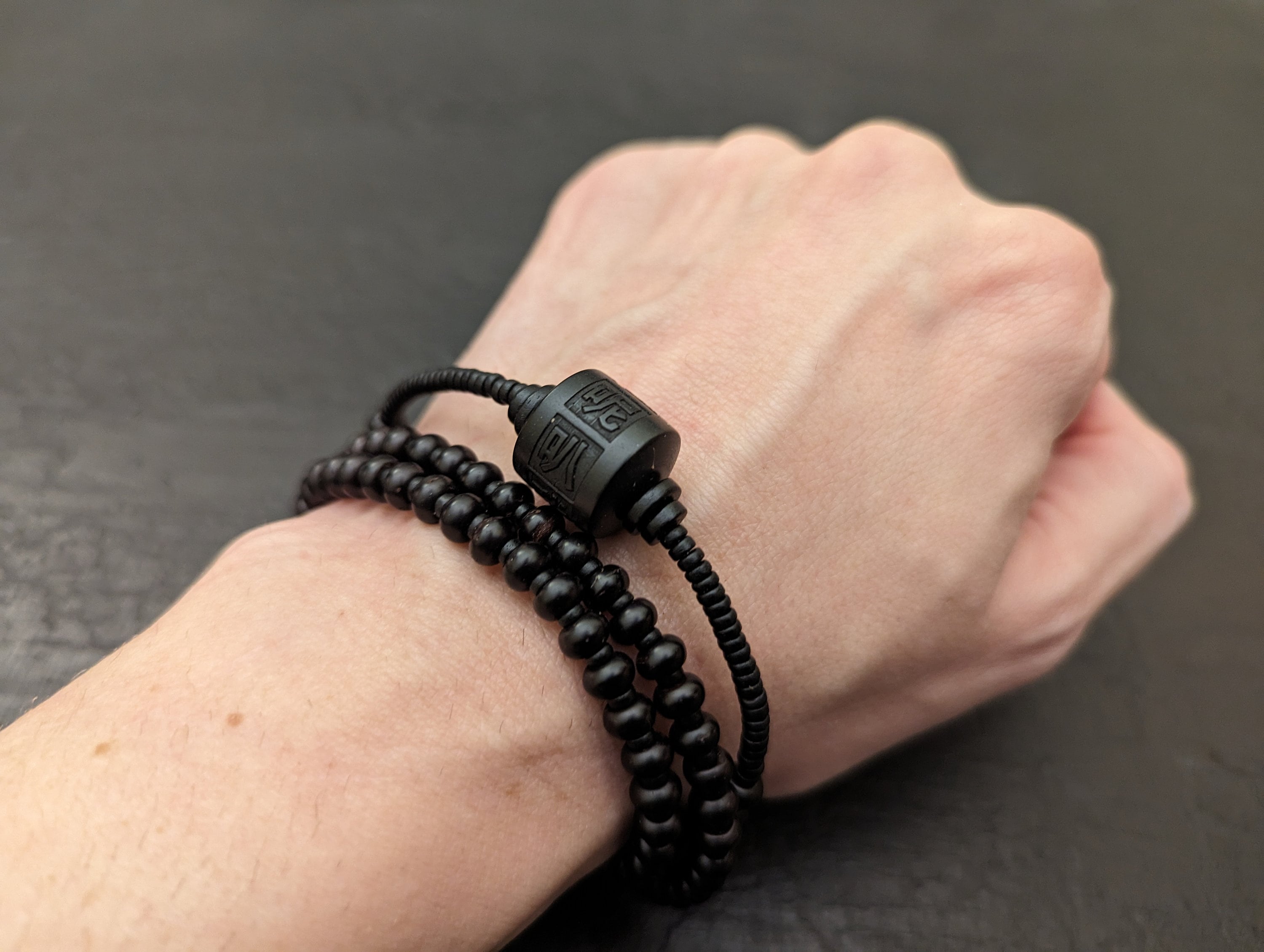Bracciale Tibetano In Rame Con Mantra Om Mani Peme Hum E Ciondolo Dorje Portafortuna – Largo 17mm - 3