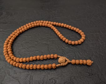 Rudraksha mala necklace rosary 108 prayer beads, natural genuine Shiva seed