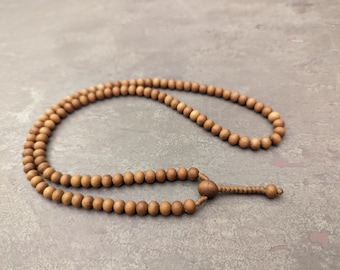 Santalum Sandalwood mala necklace rosary 108 prayer beads natural genuine sandal fragrant wood