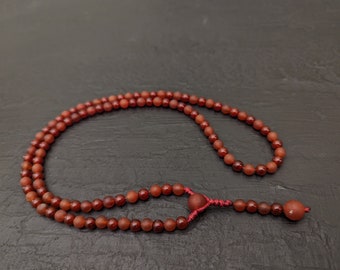 Carnelian mala prayer, rosary necklace, 108 Buddhist prayer beads natural genuine gemstone