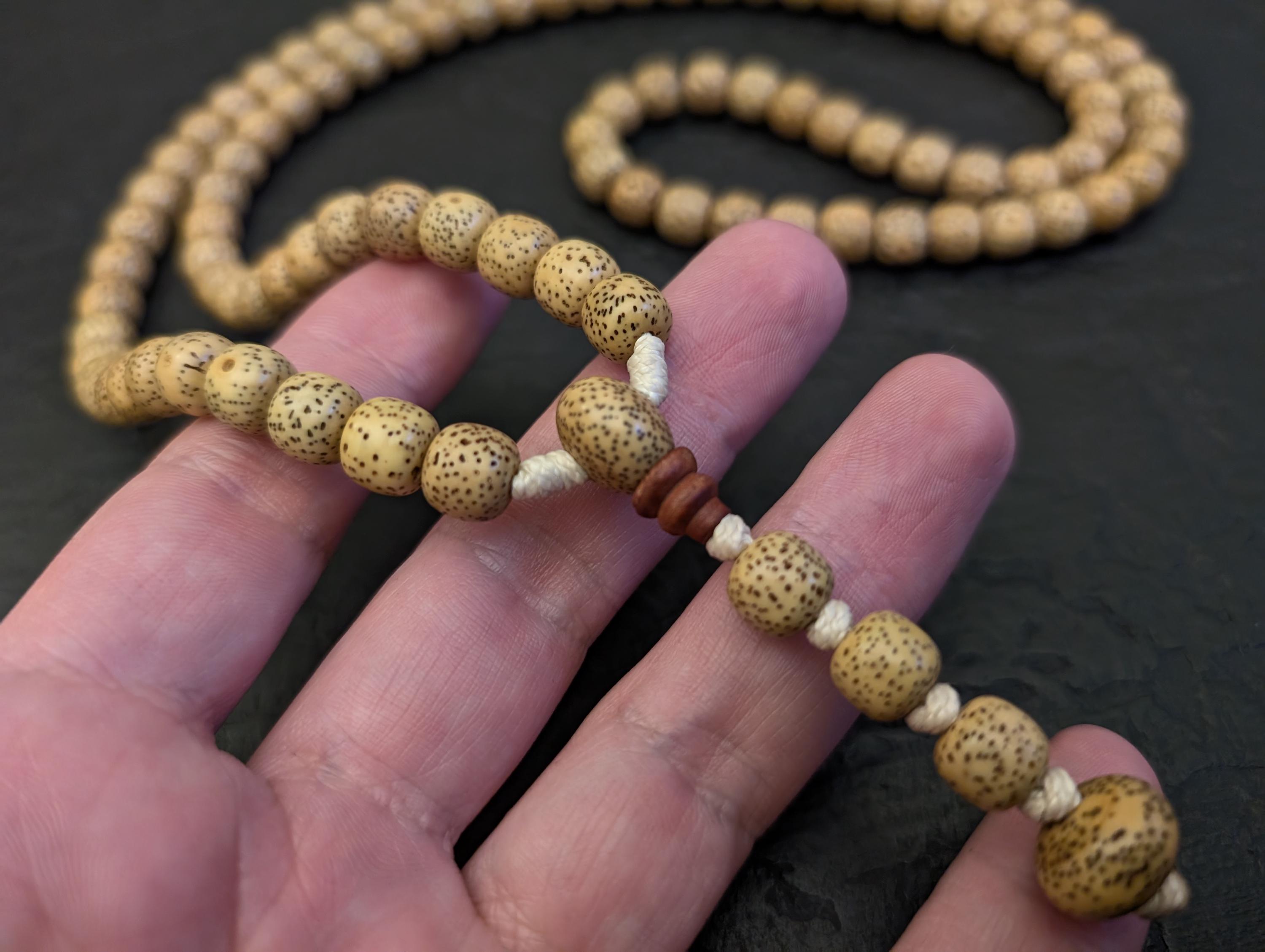 菩提数珠ネックレス 数珠 108 個 天然 ヴィンテージ チベット仏教 菩提