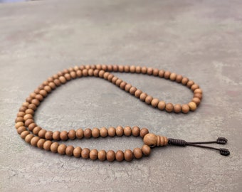 Santalum Sandalwood bracelet necklace mala rosary 108 prayer beads natural genuine sandal fragrant wood