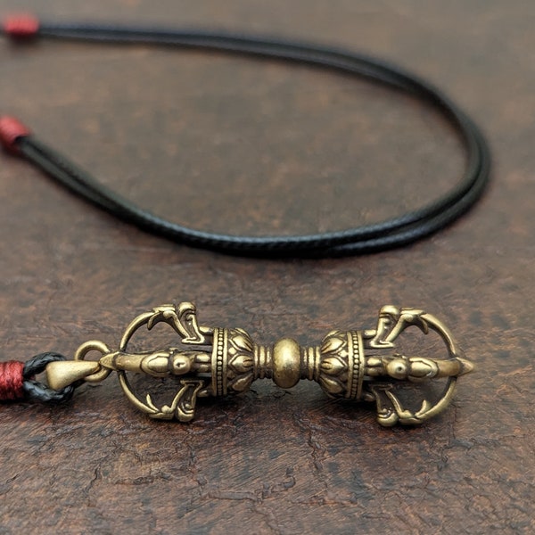 Vajra pendant necklace Dorje Tibetan Buddhist, amulet talisman symbol of Enlightenment Condition