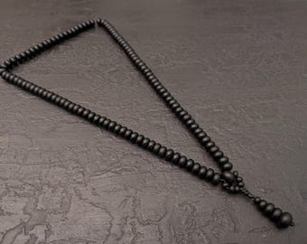 Black Onyx agate mala necklace rosary 108 prayer beads, increase Energy natural genuine gemstone