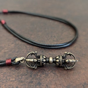 Vajra pendant necklace Dorje Tibetan Buddhist, amulet talisman symbol of Enlightenment Condition