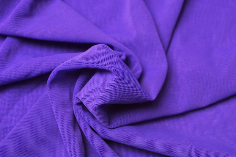 Purple Elastic Net / Mesh 4 Way Stretch Tulle Fabric Etsy