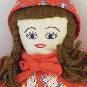 Vintage Little Red Riding Hood Doll Topsy Turvy Reversable Flip Grandma Wolf 16&quot;