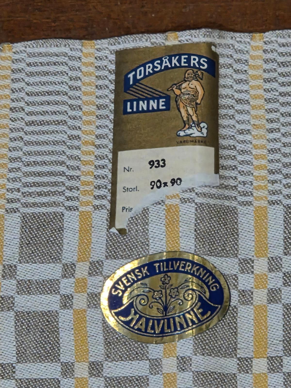 Vintage Torsakers Swedish Linen Cloth Fabric 36