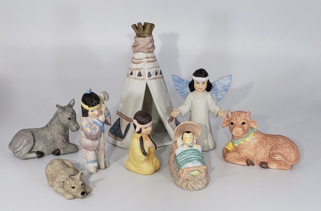 Native American Nativity Set Indian House of Lloyd 90s VTG Etsy