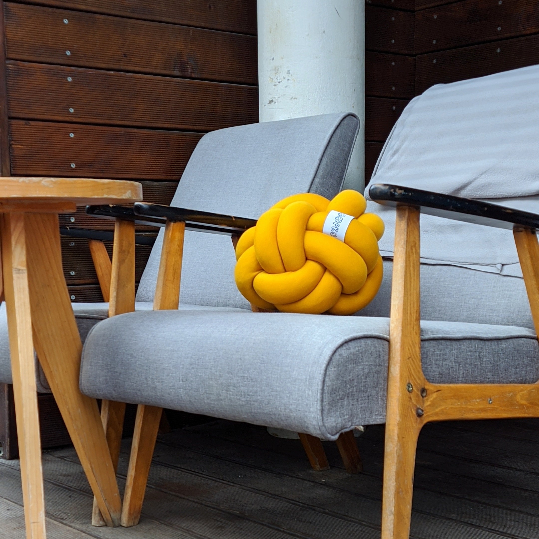 Mustard Yellow Knot Cushion Express Shipping Etsy