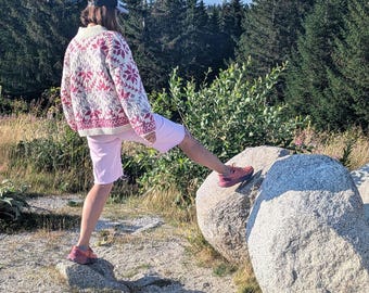 Suéter de lana hecho a mano – Jersey 100 % lana natural, talla grande para mujer