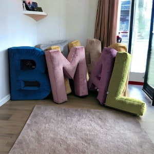 Letters pillow, velvet letter, fabric letter, personality pillow, alphabet cushion, number letter