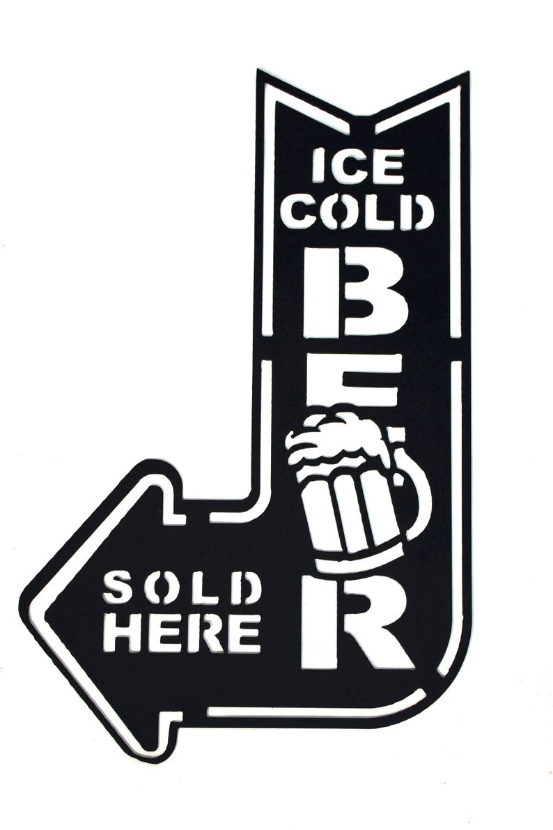 Steel 'ice Cold Beer Sold Here' Sign Etsy
