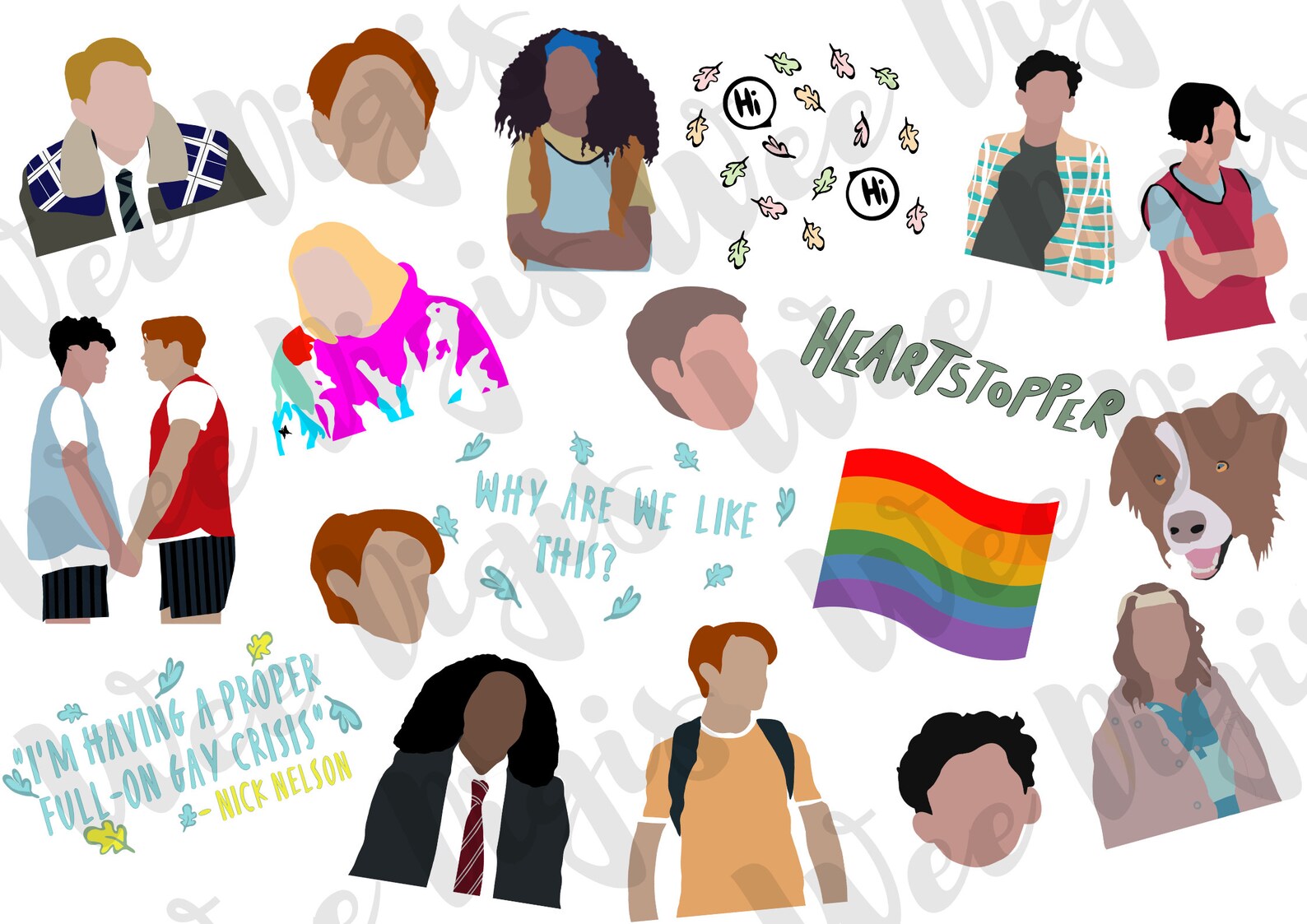 Heartstopper Clipart PNG X 40 Etsy Canada