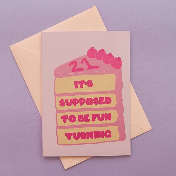 Turning 21 Birthday Card - Etsy
