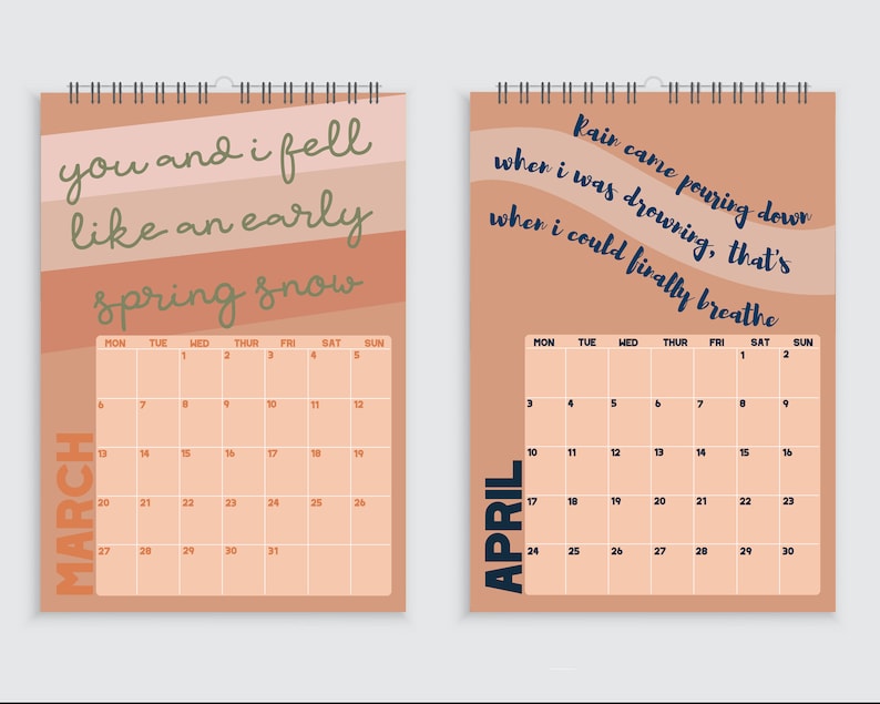 taylor-swift-lyric-wall-calendar-2023-a4-etsy