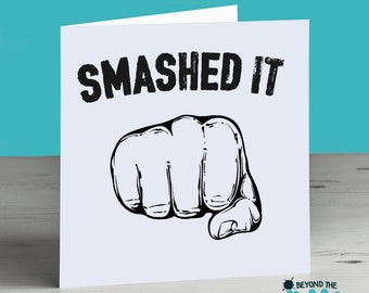 Funny Congratulations Card Smashed It Graduation Card Well Done Card Passing Exam Card New Job Card Funny Congratulations Card Smashed It Graduation Card Well Done Card Passing Exam Card New Job Card