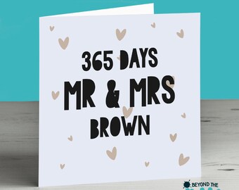 Personalised Paper Anniversary Card - 1 Year Anniversary Card - First Anniversary - Wedding Anniversary