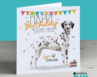 Tarjeta de cumpleaños personalizada dálmata del perro - Tarjeta de cumpleaños del perro