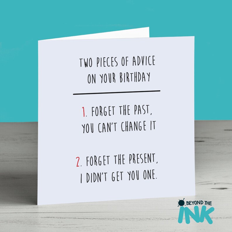 No Present Funny Birthday Card Brother Dad Uncle Best Friend