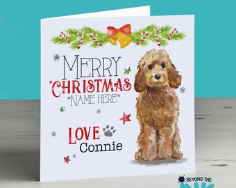 Cockapoo Personalised Christmas Card From The Dog - Dog Mum Dad