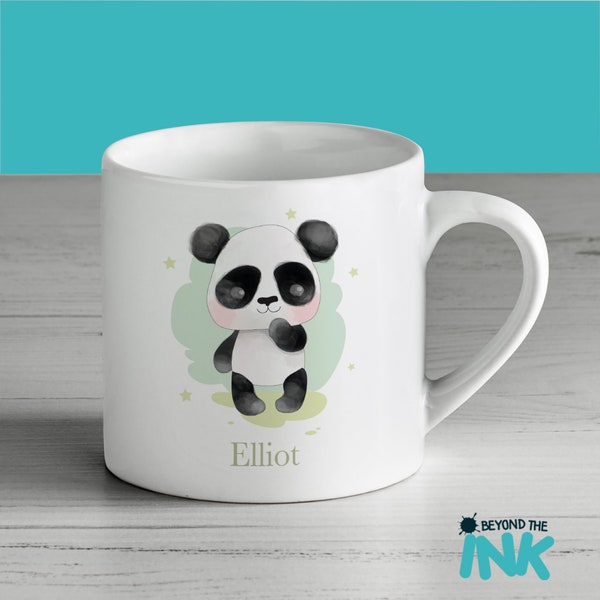 Personalised Baby Panda Plastic or Ceramic Cup Toddler 1st Children's Mug Birthday Christening Wedding Gift Present Christmas Eve Box Filler