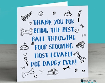 Birthday Card From The Dog Happy Birthday from the Dog Fur Daddy - Fathers Day From The Dog Card - Happy Fathers Day Best Dog Daddy