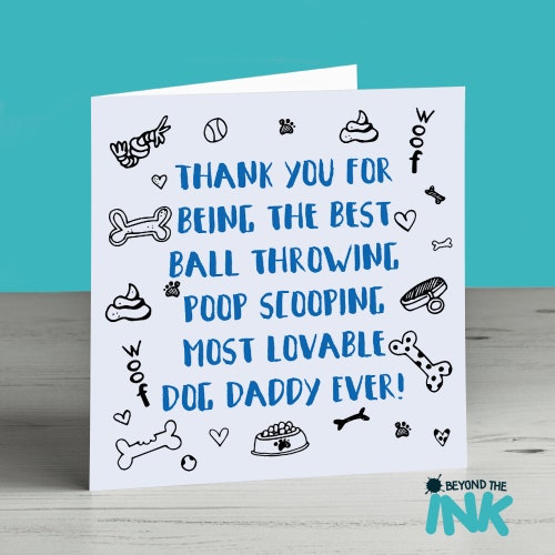 Birthday Card From The Dog Happy Birthday from the Dog Fur Daddy - Fathers Day From The Dog Card - Happy Fathers Day Best Dog Daddy