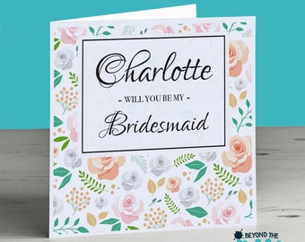 Personalised Will You Be My Bridesmaid Card - Maid Of Honour Card - Bridesmaid Proposal - Flower Girl - Bridal Party Card - Invitation Card