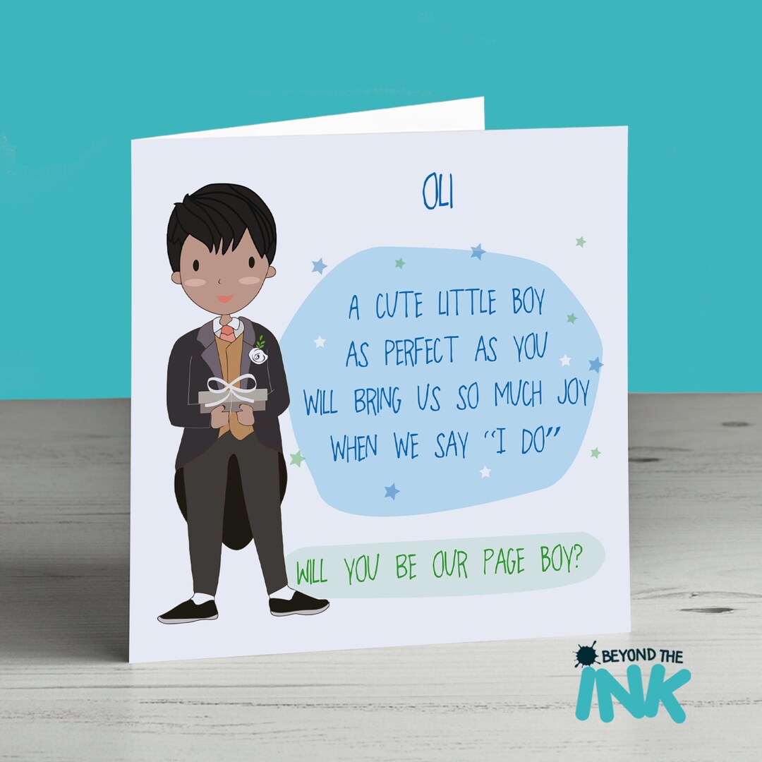 Personalised Page Boy Card Will You Be My Page Boy Card Etsy