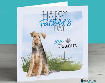 Welsh Terrier Carte personnalisée pour la fête des pères du chien pour papa papa