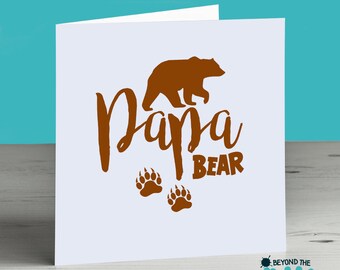 Cute Bear Father's Day Card -Daddy - Papa - Dada - Card For Dad - Birthday Card