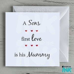 Cute Mothers Day Card Birthday Card For Mum A Sons First Love Is His Mummy image 2