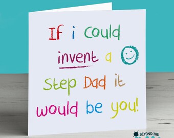 Cute Father's Day Card For Step Dad - If I Could Invent - Card For Step Dad - Step Dad Birthday Card - Step Father