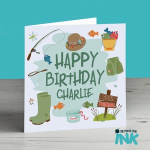 Personalised Fishing Birthday Card For Fisherman Son Dad Brother Grandad Uncle