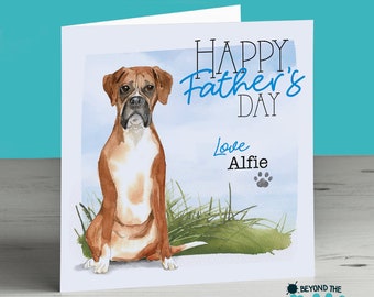 Carte de fête des pères personnalisée Boxer Dog du chien pour papa papa