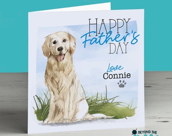 Golden Retriever Personalised Father's Day Card From The Dog For Dad Daddy