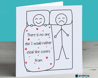 Funny Blanket Cover Stealer Card For Valentine's Day Birthday Anniversary, Husband Wife Girlfriend Boyfriend