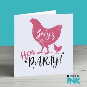 Personalised Hen Party Card - Hen Do Card - Bride to Be - Engagement - Wedding - Hen Night