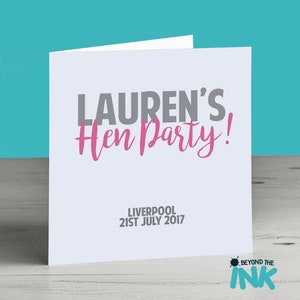 Personalised Hen Party Card - Happy Hen Do Card - Bride to Be - Engagement - Wedding - Hen Night