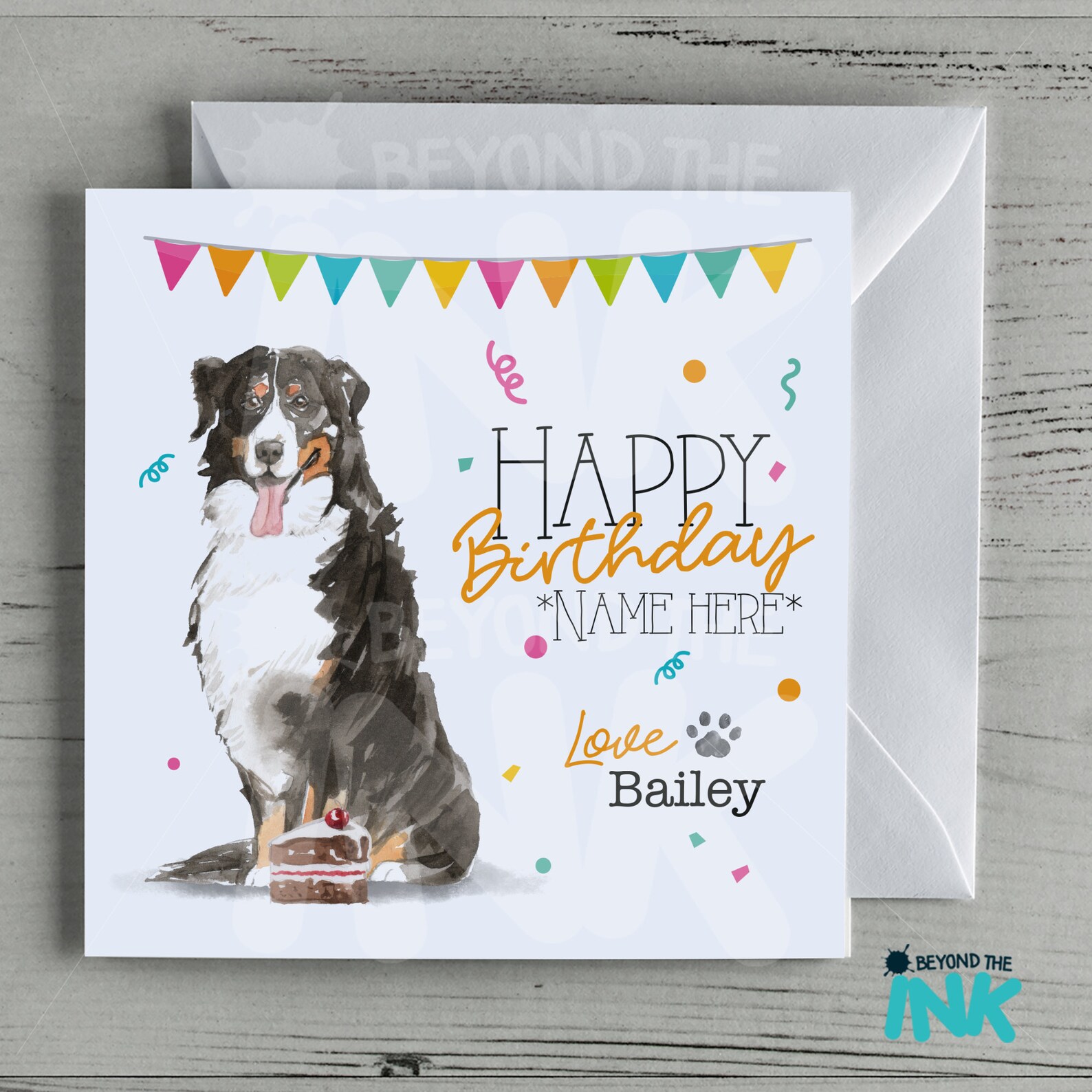 Australian Shepherd Personalised Birthday Card From the Dog Etsy