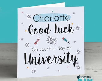 Good Luck At University Personalised Card - Card for Son Daughter Niece Nephew Grandson Granddaughter - Starting University 2021