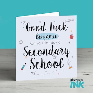 Personalised First Day Of Secondary School Card - Starting Secondary School - Starting Year 7  High School Card - Starting A New School