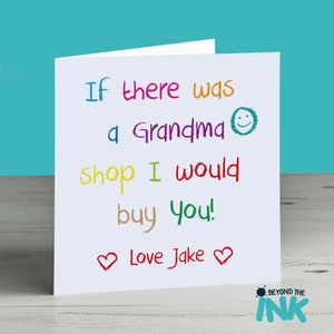 Personalised Grandma Card - Mothers Day Card - Birthday Card For Gran Granny Nanna Cute card