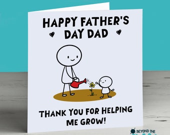Leuke vaderdagkaart voor opa papa - bedankt dat je me hebt geholpen groeien