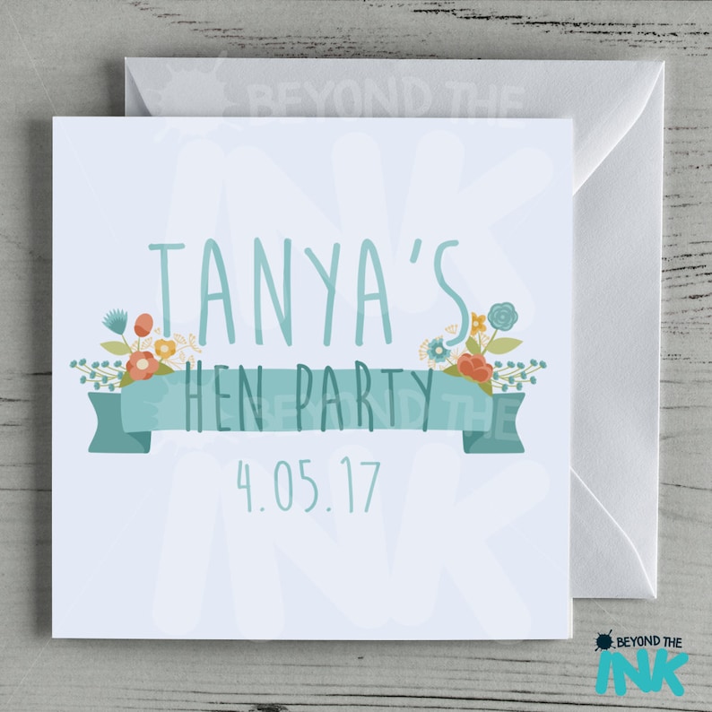 Floral Personalised Hen Party Card Engagement Hen Do Hen Night