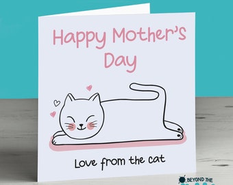 Happy Mothers Day Card For Mum Mam Mom Cat Grandma Card- Cute Card From The Cat