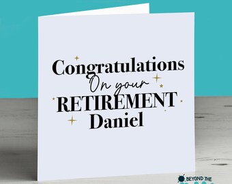 Biglietto personalizzato di congratulazioni per la tua pensione – Per collega di lavoro amico papà mamma