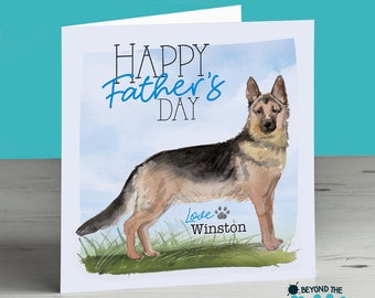 German Shepherd Alsatian Personalised Father's Day Card From The Dog For Dad Daddy